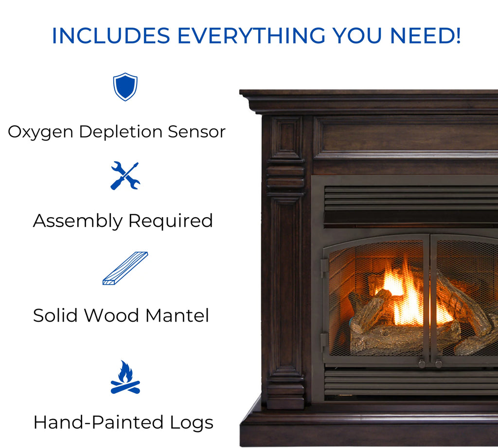 Ventless Dual Fuel Fireplace J2727