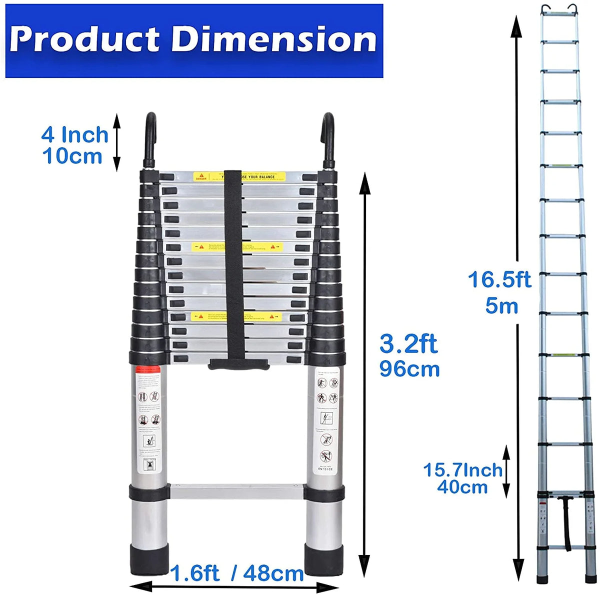 Aluminium Extension Telescopic Ladder with Stand-Off Hook Kit P32426
