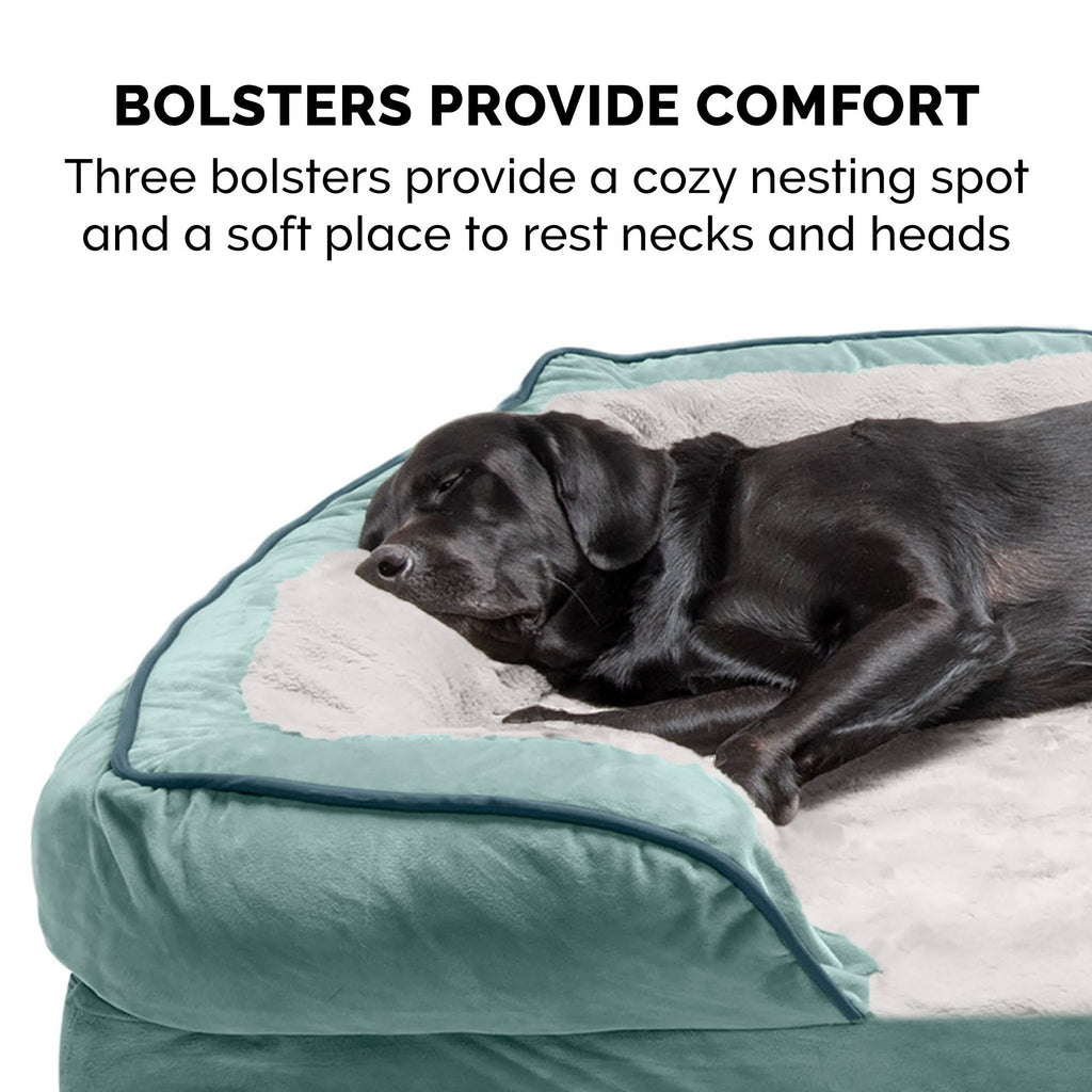 Celadon Green Velvet Sofa Dog Bed M921