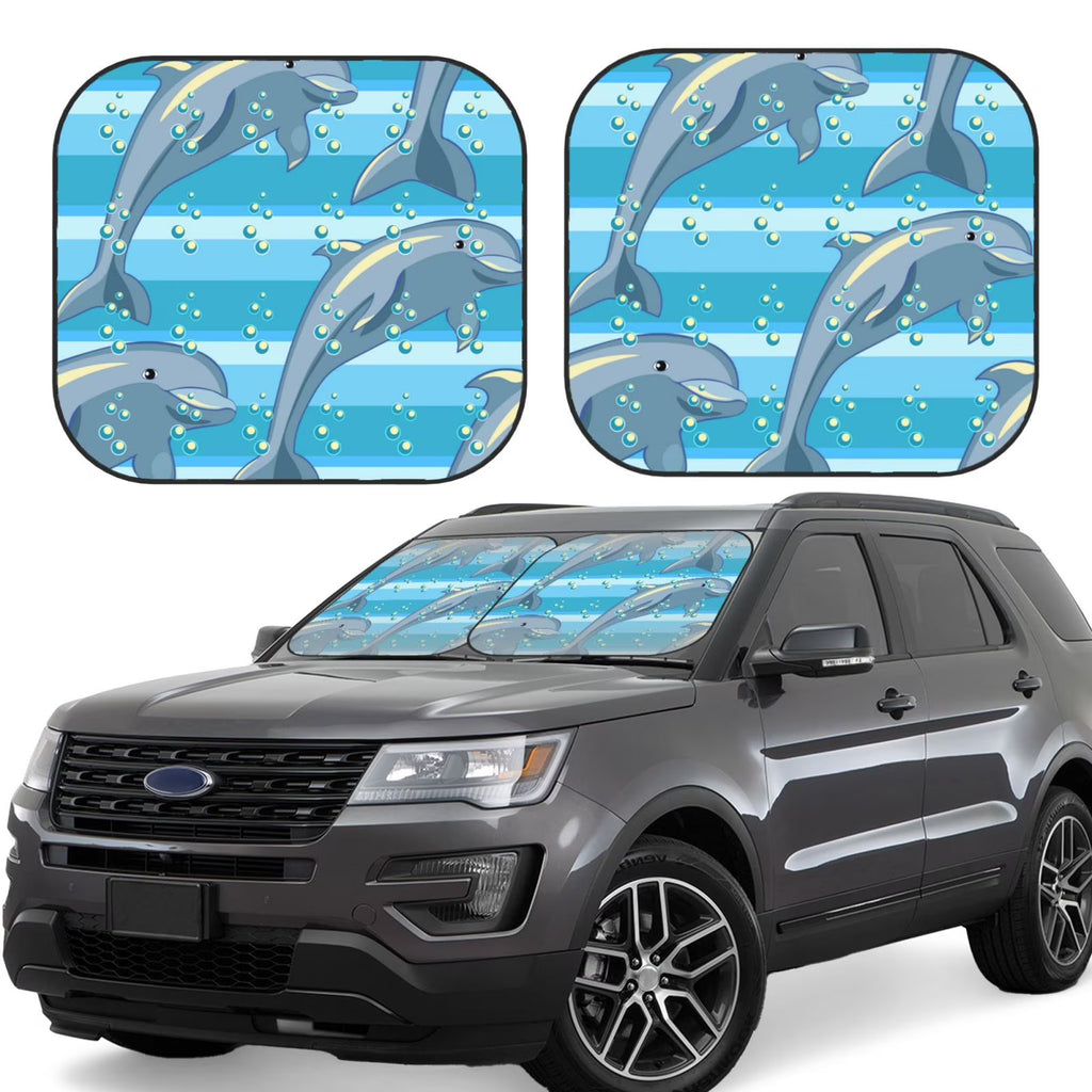 Dolphin Windshield Sun Shade 2-Piece Car Front Window Sunshade G316