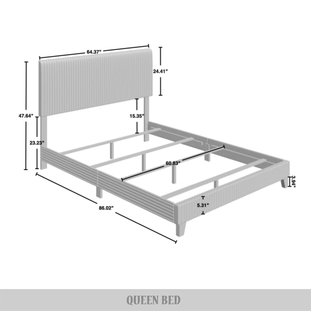 Black Velvet Upholstered Full Bed U622116