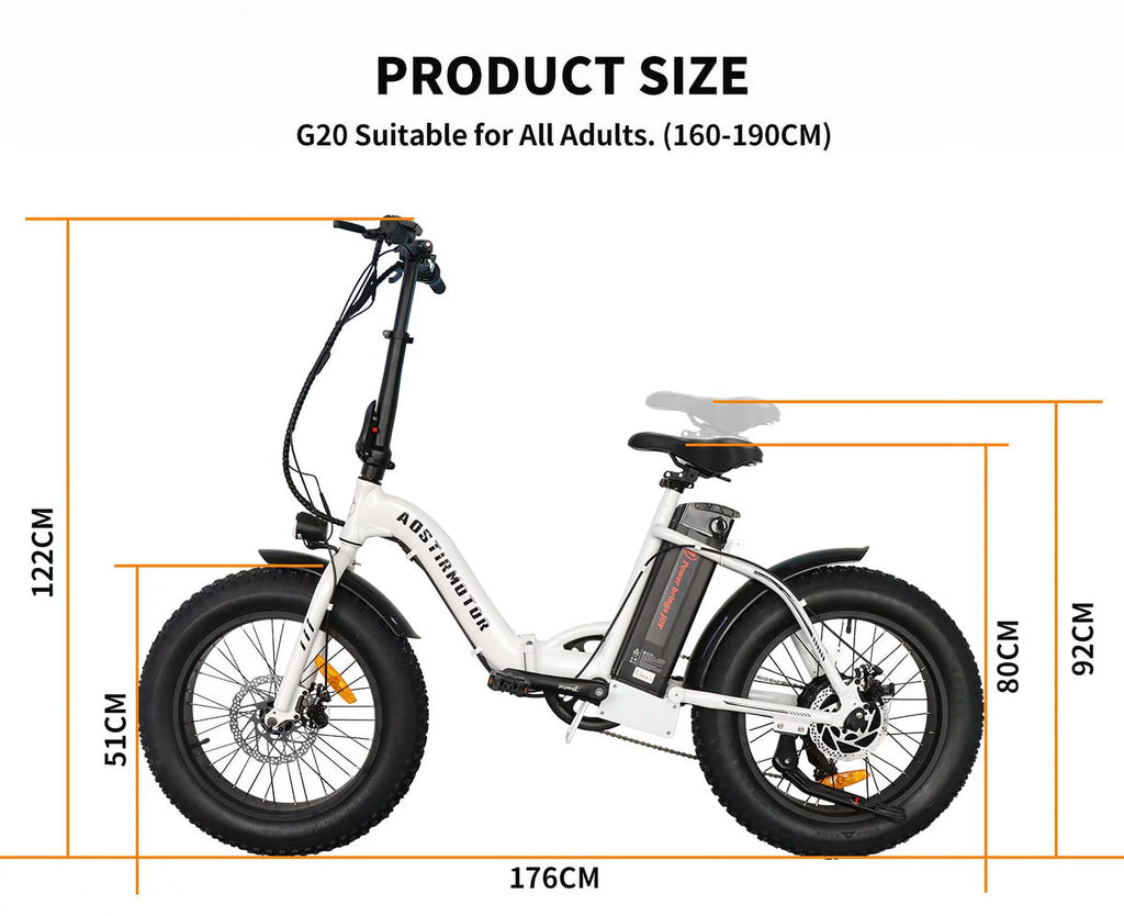 Folding Electric Bike 20 inch Fat Tire 500W 36V 13AH V7739