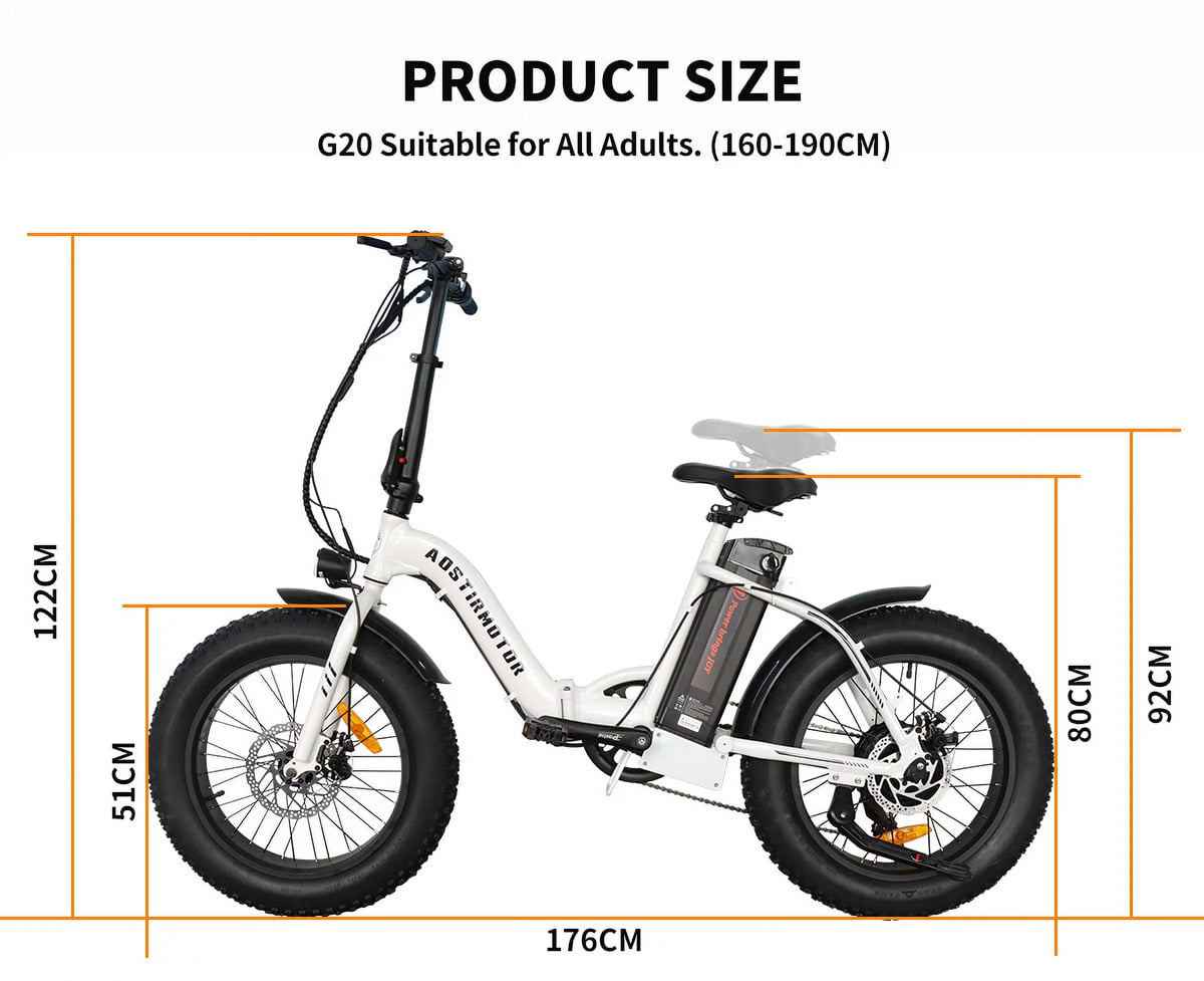 Folding Electric Bike 20 inch Fat Tire 500W 36V 13AH V7739