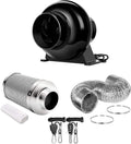 4 Inch 195 CFM Inline Fan with Carbon Filter and 8 Feet Ducting O416168