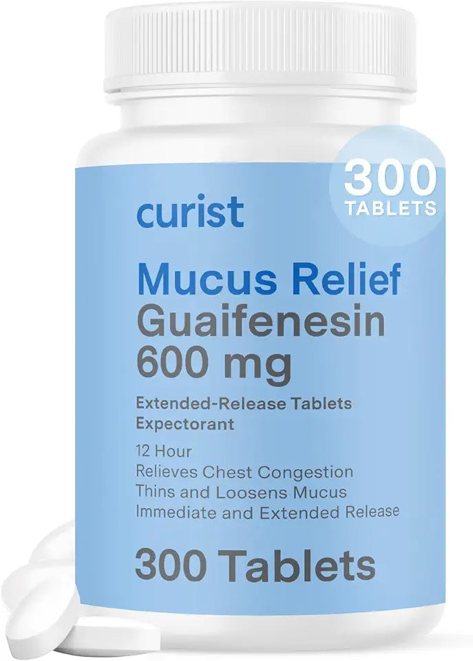 Guaifenesin 600 mg Extended Release Tablets 300 Dye-Free Tablets D19664