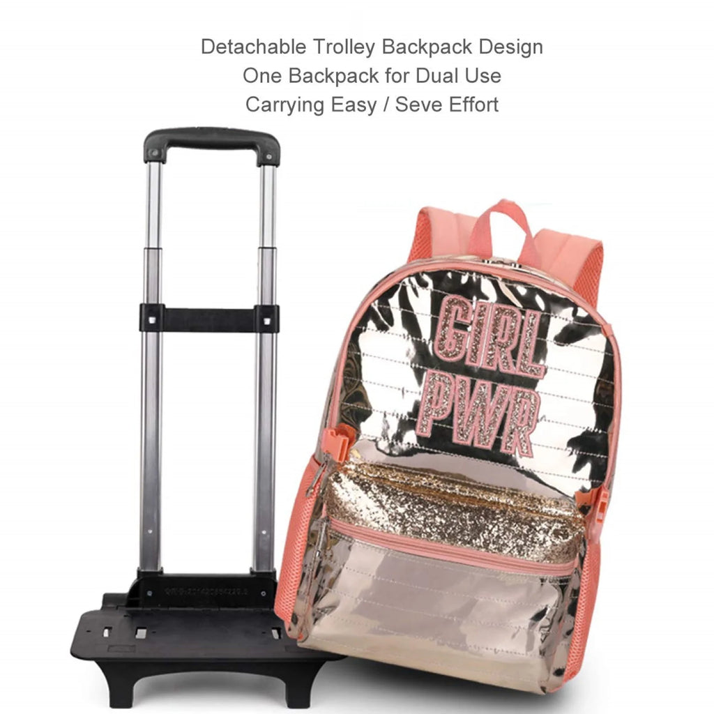 Golden Star Kids Rolling Backpack 3pcs Set with Lunch Bag Pen Case A3099