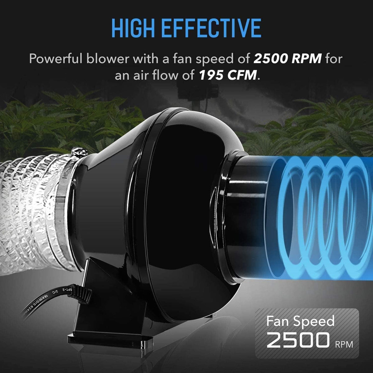 4 Inch 195 CFM Inline Fan with Carbon Filter and 8 Feet Ducting O416168