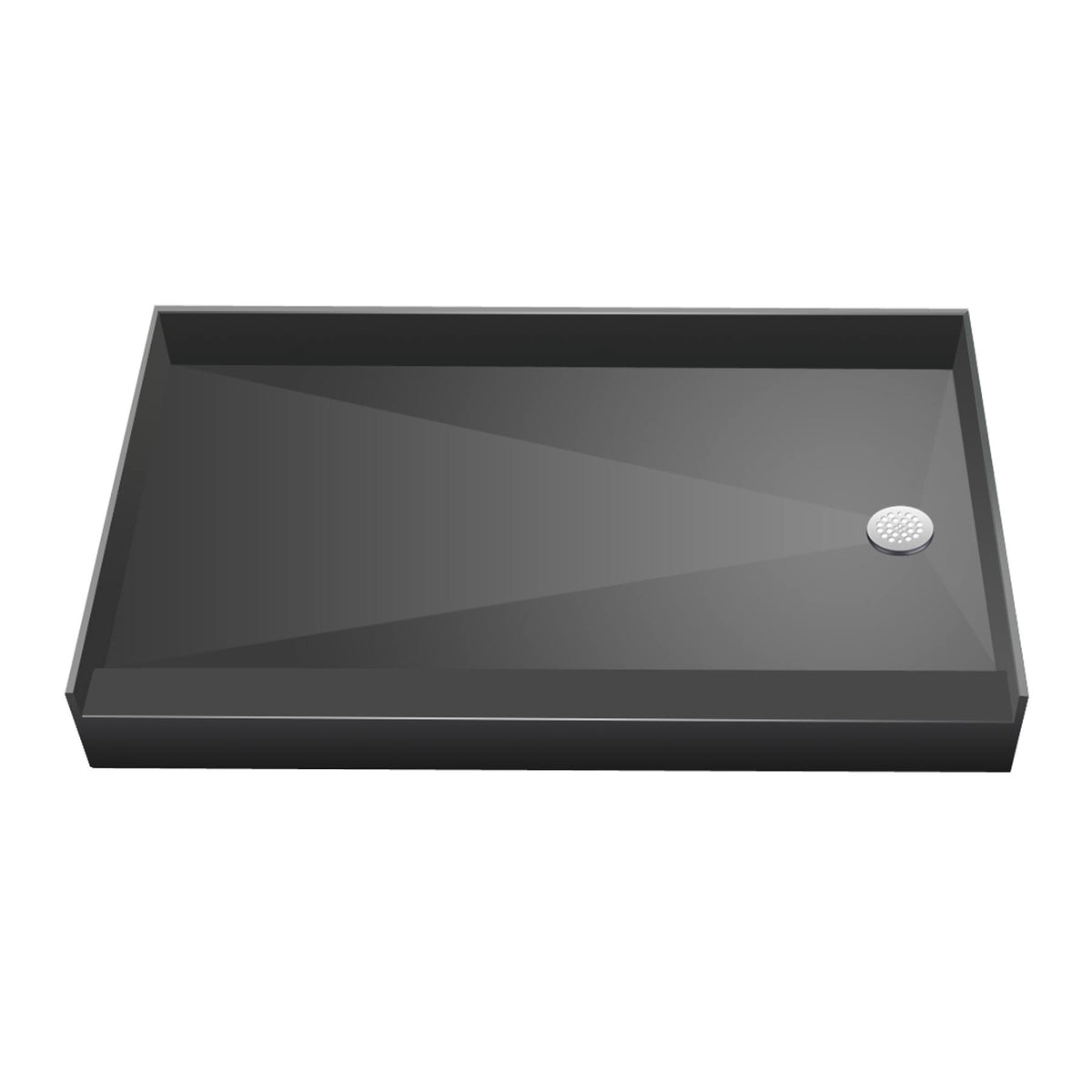 Single Curb Shower Pan with Right Drain C576961