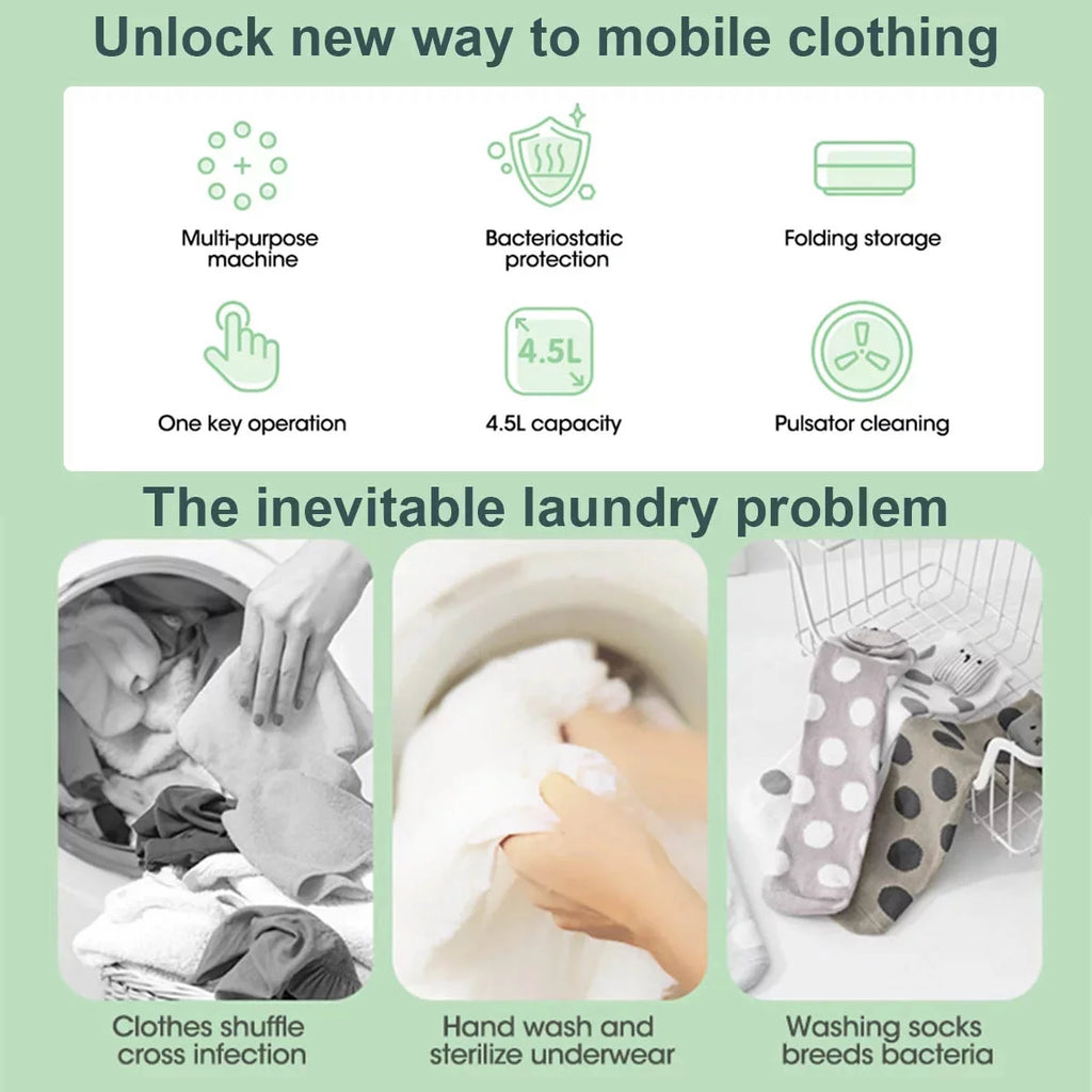Foldable Mini Washing Machine 3 Speeds Timed O2499