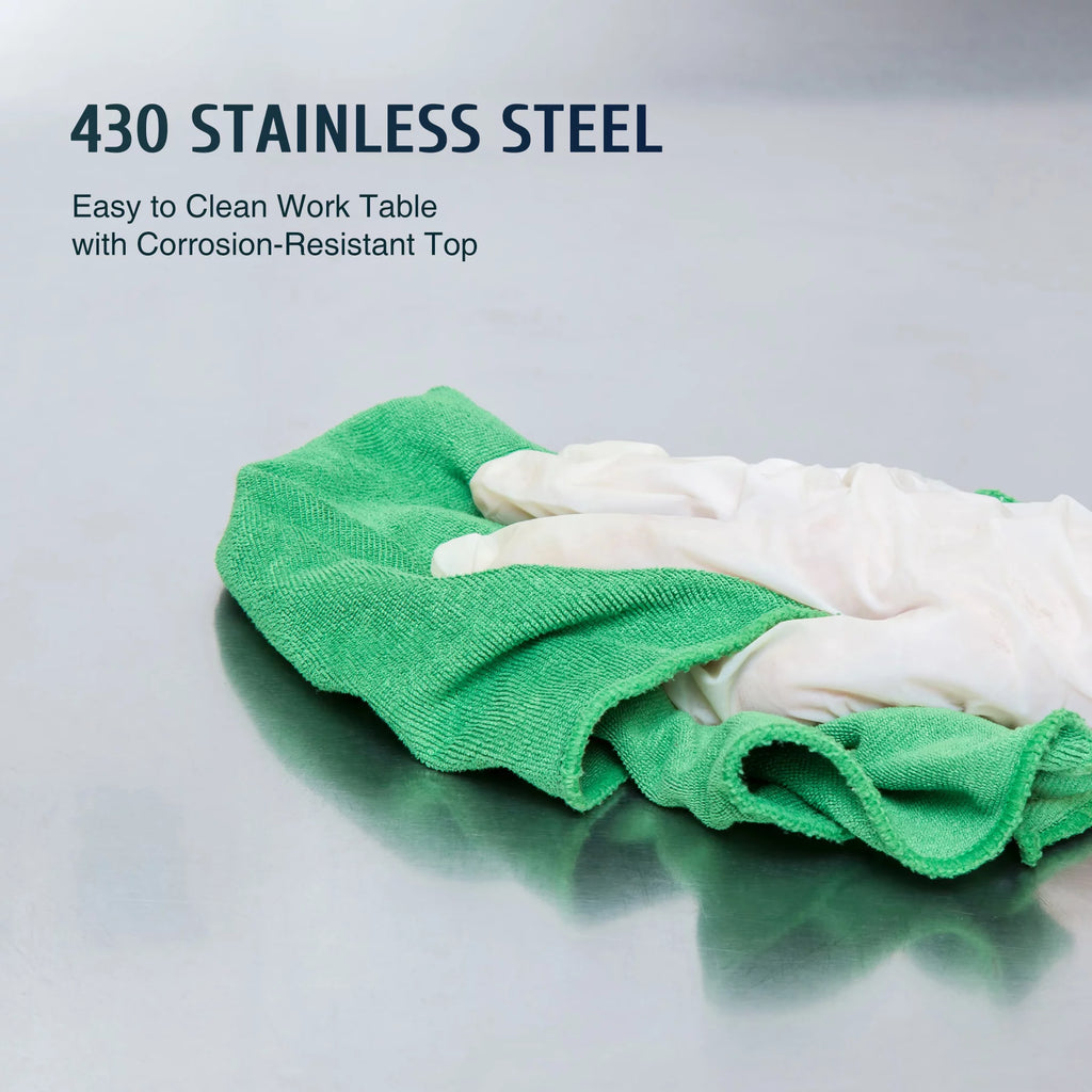 Stainless Steel Prep Table with Adjustable Shelf 24x24 Inch Z848
