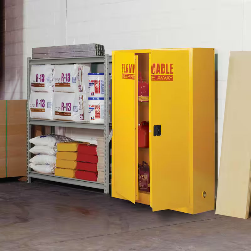 Yellow Steel Freestanding Garage Cabinet X8920